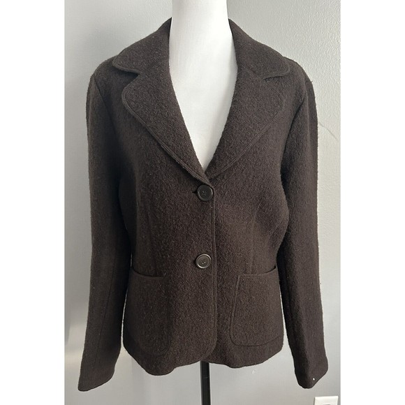 Bernardo Wool  Collared Jacket Women’s Medium Button Blazer Unlined Pockets Coat - Picture 1 of 6
